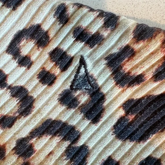 Leopard Print Ribbed Bikini Set Boys + Arrows Lace Up Top Medium / Bottom Small - Picture 6 of 8